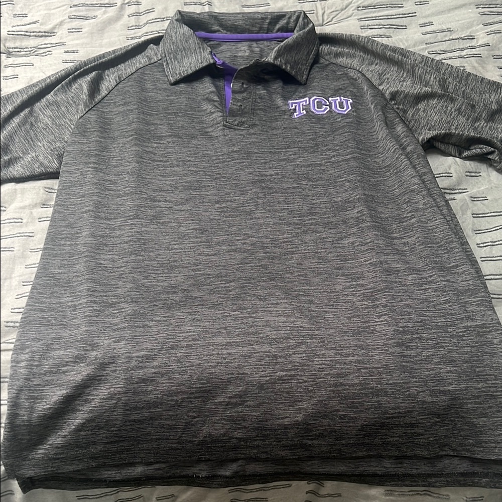 Gray TCU Polo Shirt